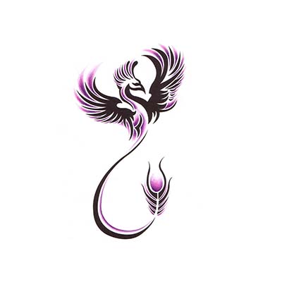 Feminine phoenix designs Water Transfer Temporary Tattoo(fake Tattoo) Stickers NO.10712